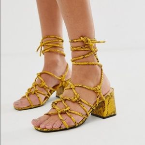 ASOS PUBLIC DESIRE Freya snake tieup sandals NWB